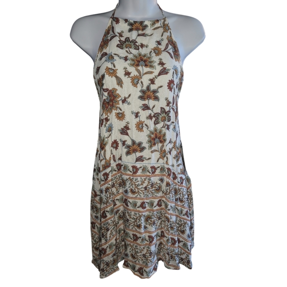 Harvest of Love Ivory Print Halter Dress - Picture 5 of 11